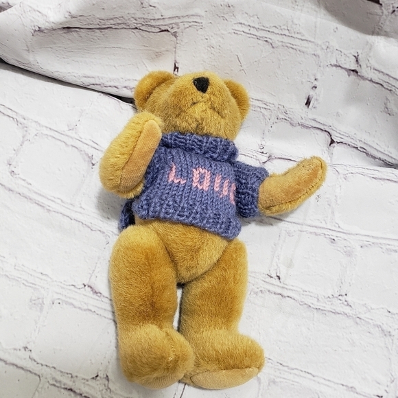 Boyd's Bears 9 Inch Brown Posable Bear With Love Sweater In Blue And Pink - Picture 3 of 8